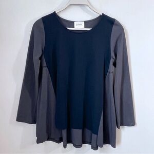 AMMA Long Sleeve Colorblock Tunic Top